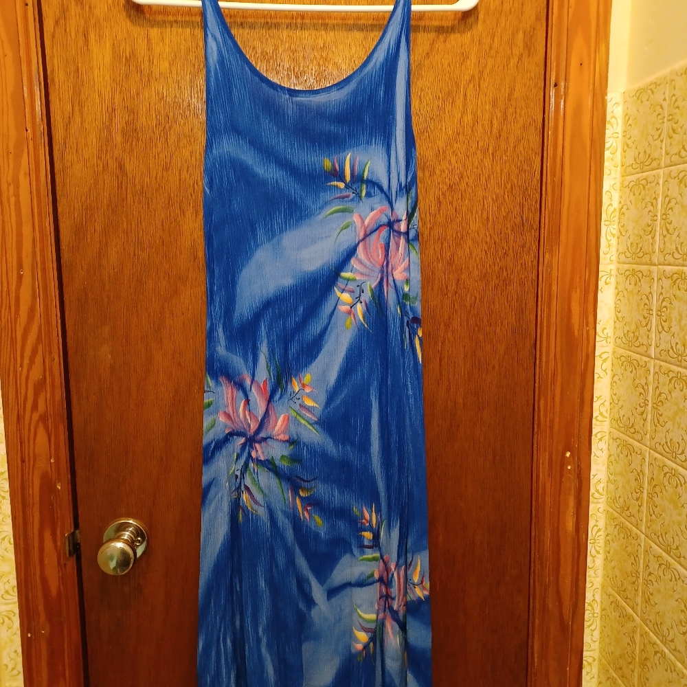 Tropical Batik spaghetti strap dress